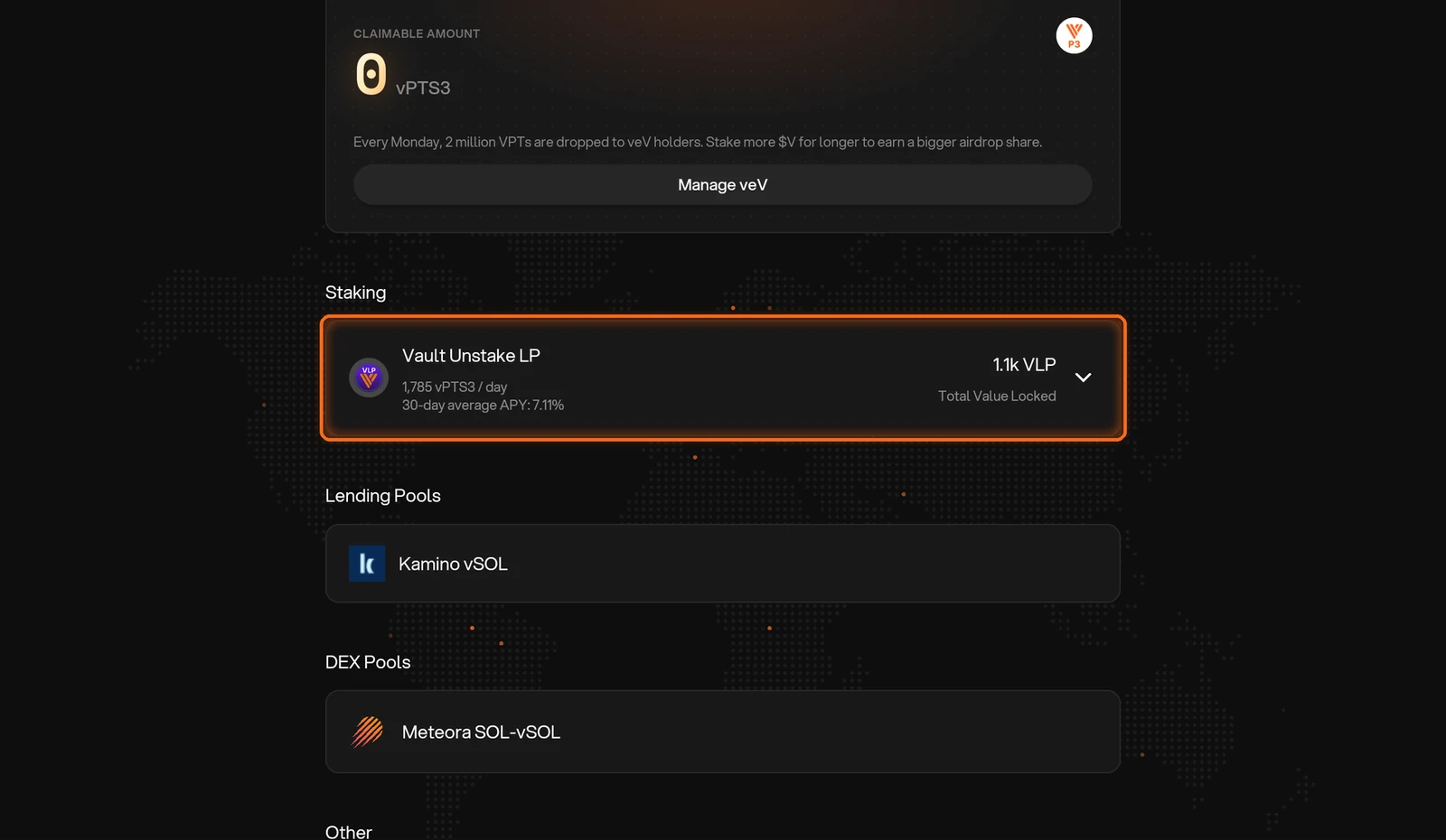 Vault Unstake LP staking pool