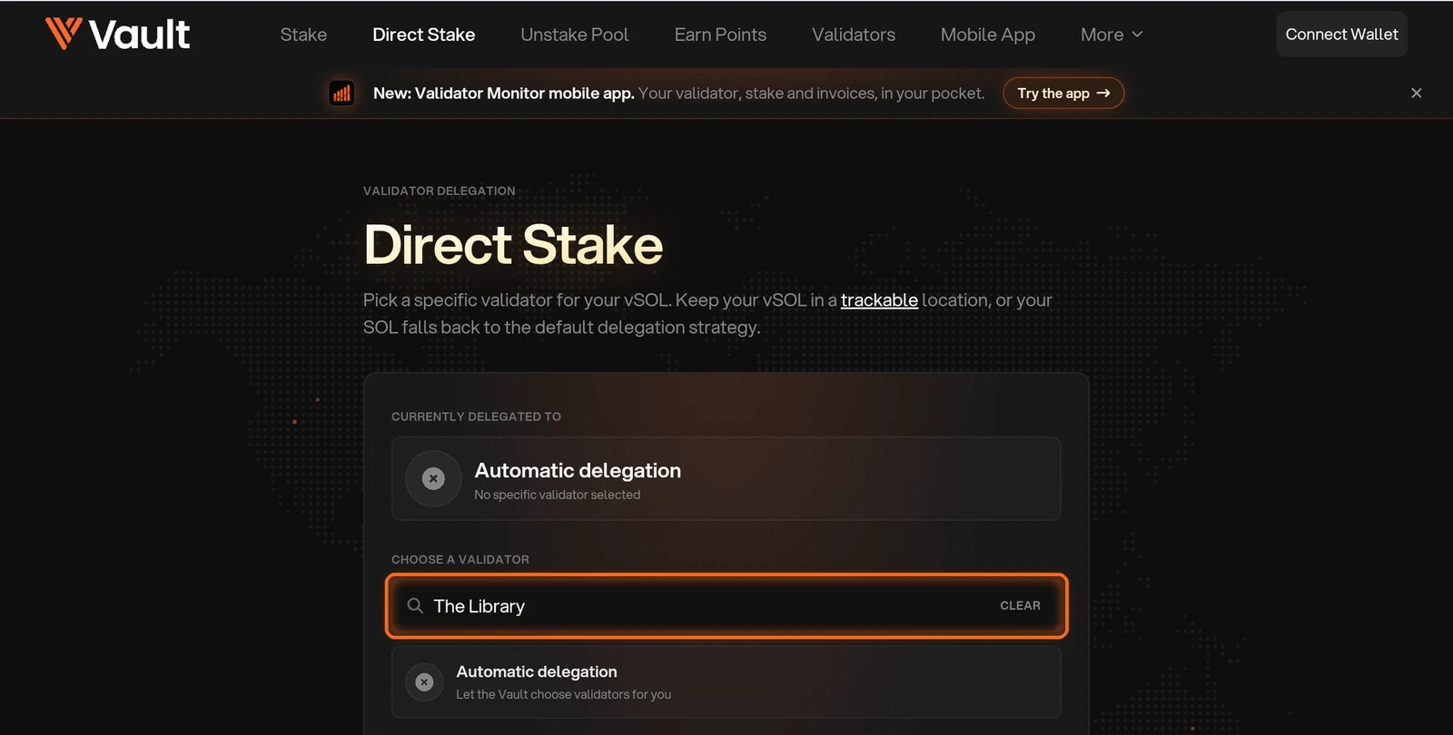 Validator search box